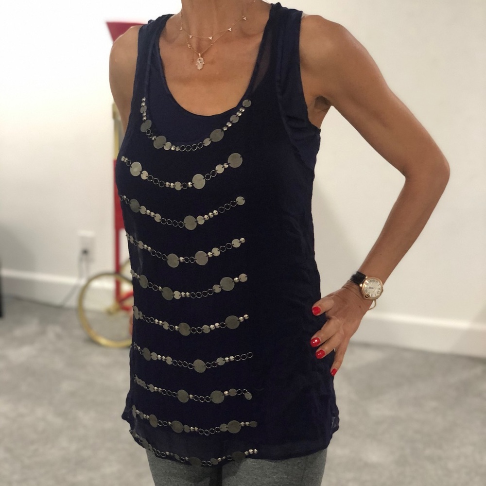 Ted Baker 2 Layered Coin front silk Tank size 1